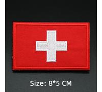 Patch De Broderie Drapeau Europe Russe Espagne Suisse France Patchs Tactiques À Crochet Et Boucle Pour Sacs À Dos Vêtements Patchs De Couture De L'armée Badge - Type Switzerland