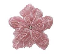 Patch de broderie, patch en dentelle, perles, patchs fleurs, décoration robe, à coudre, bricolage, couture, vêtements, applique(Light Pink)