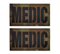 Patch de camouflage réfléchissant MEDIC, badge d'identification de soldat médical, badge en nylon adapté au gilet tactique de casque et à l'uniforme de camouflage - camouflage noir réfléchissant IR