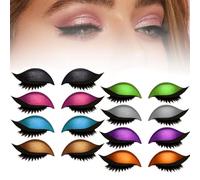 Patch de cils fard à paupières paresseux, autocollant de fard à paupières et faux cils réutilisables 2 en 1, pochoirs de maquillage colorés pour toutes les formes d'yeux (8 paires)