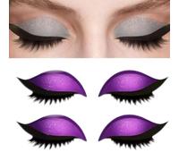 Patch de cils Lazy Eye Shadow, autocollants de fard à paupières et de cils colorés, autocollants de fard à paupières et de cils réutilisables 2 en 1 pour les yeux, faux cils naturels pour (Violet)