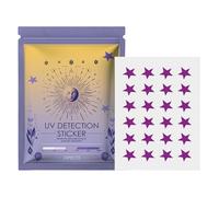Patch de crème solaire, autocollants de détection UV - Ensemble de 24 UV Rappel de détection | Rappel de réapplication en forme de crème solaire en forme d'étoile, fournitures de soins personnels pour