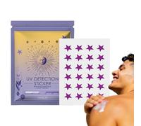 Patch de Détection UV,24 Pièces Stickers de Détection SPF pour Visage | Mémo Réapplication Portable Résistant à la Transpiration Détecteurs SPF pour le Corps