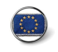 Patch De Drapeau Union Européenne Broche Rond Pour Homme Femme Mode Badge Col Pin Robe Veste Sac À Dos Accessoires