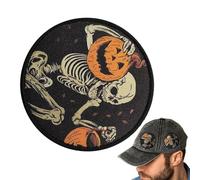 Patch de | Écusson brodé d'Halloween - Décoration artisanale saisonnière pour chapeaux, pantalons, vestes et sacs à dos