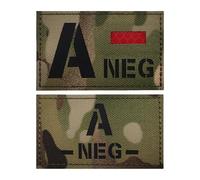Patch de groupe sanguin A- B- AB- O- NEG Camouflage Badge réfléchissant infrarouge Patch de moral tactique pour sac à dos uniforme -A-