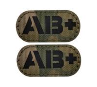 Patch de groupe sanguin B+ AB+ O+ Pos patch réfléchissant infrarouge pour sac à dos gilet uniforme champ de bataille identification du groupe sanguin - AB+