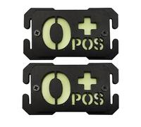 Patch de groupe sanguin O+ Lumière Nocturne Patch, Militaire Tactique Signe d'urgence Médicale Pour le Système Molle, 2 pièces (O+ POS)