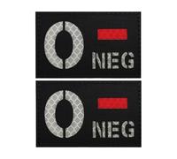 Patch de groupe sanguin, patch médical réfléchissant infrarouge tactique en tissu nylon, pour casque de sac à dos, lot de 2 - Noir et blanc O-
