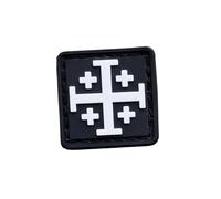 Patch de moral en PVC avec croix de Jérusalem - Mini sainte croix noire et phosphorescente