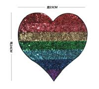Patch De Paillettes En Forme De Coeur, Couleur Arc-En-Ciel, Pour Bricolage, Couture Artisanale, Vêtement, Sac À Main, Fournitures De Décoration
