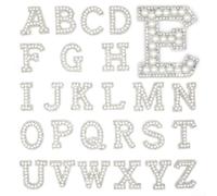 Patch de perles avec bordure en strass pour chapeaux de fête (S) | Centre de perles synthétiques, bordure en strass irisés AB, finition blanche, éclat élégant, prêt pour un mariage