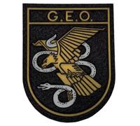 Patch de police nationale G.E.O avec attache mâle et femelle, caoutchouc et peluche