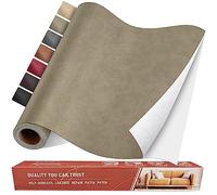 Patch de réparation autocollant en cuir, 78,7 x 40,6 cm, grands patchs en cuir pour meubles, kit de réparation en cuir pour canapé, siège de voiture rétro kaki