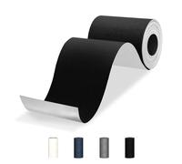 Patch de Réparation Autocollant en Tissu de Lin, 10x200 cm Tissu Autocollant Reparation, Ruban de Réparation de Lin pour Canapés, Meubles, Sièges D'auto, Chaises de Bureau, Tentes, Rideaux - Noir