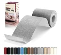 Patch de Réparation en Tissu de Lin, Cahomo 10x200 cm Tissu Autocollant Reparation, Ruban de Réparation en Lin Kit pour Canapé en Lin, Oreiller, Chaise, Tête de Lit - Gris clair