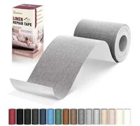 Patch de Réparation en Tissu de Lin, Cahomo 10x200 cm Tissu Autocollant Reparation, Ruban de Réparation en Lin Kit pour Canapé en Lin, Oreiller, Chaise, Tête de Lit - Gris