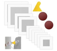 Patch de Réparation Murale Autocollant en Aluminium,Patch Auto-Adhésif En Maille 2/4/6 Pouces,avec 2 Papiers de Verre,1 Couteaux à Mastic