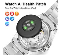 Patch de santé IA pour montre, transformez n'importe quelle montre en montre connectée, dispositif de détection de santé IA intelligent pour montres classiques, multifonctions Black