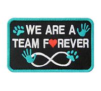 Patch de service pour chien avec patchs et harnais avec attache brodée et logo à boucle Team Forever