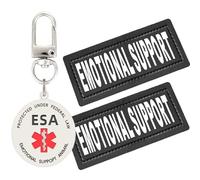 Patch de soutien émotionnel pour chien ESA - Médaille d'identification pour chien - Double face gravée - Protégé par la loi fédérale - Avec symbole d'alerte médicale - S'attache facilement au collier,