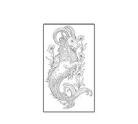 Patch De Tatouage Fleur Capricorne, Imperméable, Rendu Des Couleurs Continu, 1 À 2 Semaines