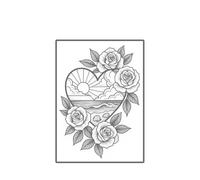 Patch De Tatouage Rose Love Sea Sunrise Juice, Imperméable, Rendu Des Couleurs Continu, 1 À 2 Semaines
