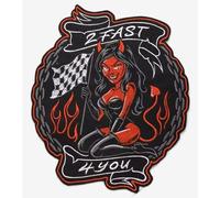 Patch Dorsal Brodé - Diablesse "2fast4you" (27,5 X 24 Cm)
