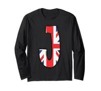 Patch Drapeau Anglais Lettre J Style Graphique Initiale Design Manche Longue