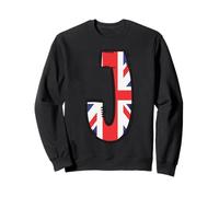 Patch Drapeau Anglais Lettre J Style Graphique Initiale Design Sweatshirt