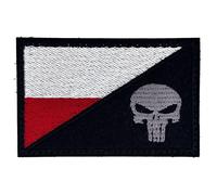 Patch drapeau de la Pologne - Punisher 75 x 45 mm