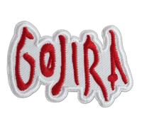 Patch Du Groupe De Métal Gojira - Logo Blanc Sur Écriture Rouge - 7x5 Cm (Environ)