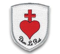 Patch Ecusson Blason Coeur des chouans - Blason de la Grande armée vendéenne - Ecusson avec dos scratch et support à coudre fourni