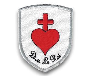 Patch Ecusson Blason Coeur des chouans - Blason de la Grande armée vendéenne - Ecusson avec dos scratch et support à coudre fourni