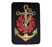 Patch ecusson blason drapeau Embleme Marine Ancre brodé-rie thermocollant