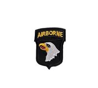Patch ecusson brodé 101st airborne division militaire 7cm x 5cm noir or