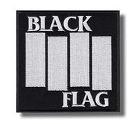 Patch écusson brodé drapeau noir thermocollant
