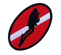 Patch ecusson brodé drapeau plongee sport nautique thermocollant accessoire plongeur