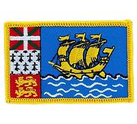 Patch écusson brodé drapeau saint st pierre et miquelon thermocollant