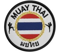 Patch ecusson brodé drapeau thaïlandais Muay Thai combattants Muay Thai Souvenir Arts Martiaux (80 mm) Patch thermocollant ou à coudre