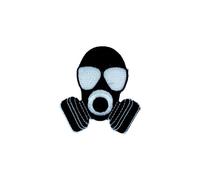 Patch Ecusson Brode Thermocollant Badge Masque A Gaz Noir Broderie