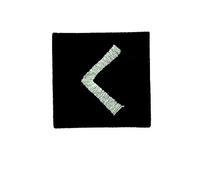 Patch ecusson brode thermocollant viking odin sorcellerie rune alphabet torch