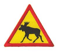Patch écusson Caribou danger patche thermocollant panneau attention élan Canada Finlande