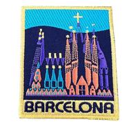 Patch écusson cathédrale de Barcelone Espagne (7,6 cm) thermocollant ou à coudre pour voyage Europe souvenir vacances Sagrada Familia Catalogne Eglise Sac à dos Bagages Cadeau Patchs