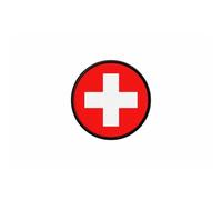 Patch Ecusson Drapeau Suisse Swiss Imprime Thermocollant Rond Cocarde