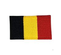 Patch écusson drapeau tout pays (4,5 × 3 cm) - Écusson brodé thermocollant ou à coudre pour vestes, sacs à dos, sacs, chapeaux et projets d'artisanat (Belgique)