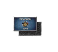 Patch ecusson imprime badge vintage drapeau usa americain etats unis wisconsin