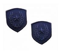 Patch Ecusson Thermocollant 2 x Blason Etoile Lauriers Coloris Marine 3,50 x 4 cm