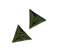 Patch Ecusson Thermocollant 2 x Mouche Triangle Coloris Vert Kaki 2,20 x 2,50 cm