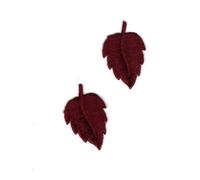 Patch Ecusson Thermocollant 2 x petite feuille plume coloris bordeaux 2 x 3 cm